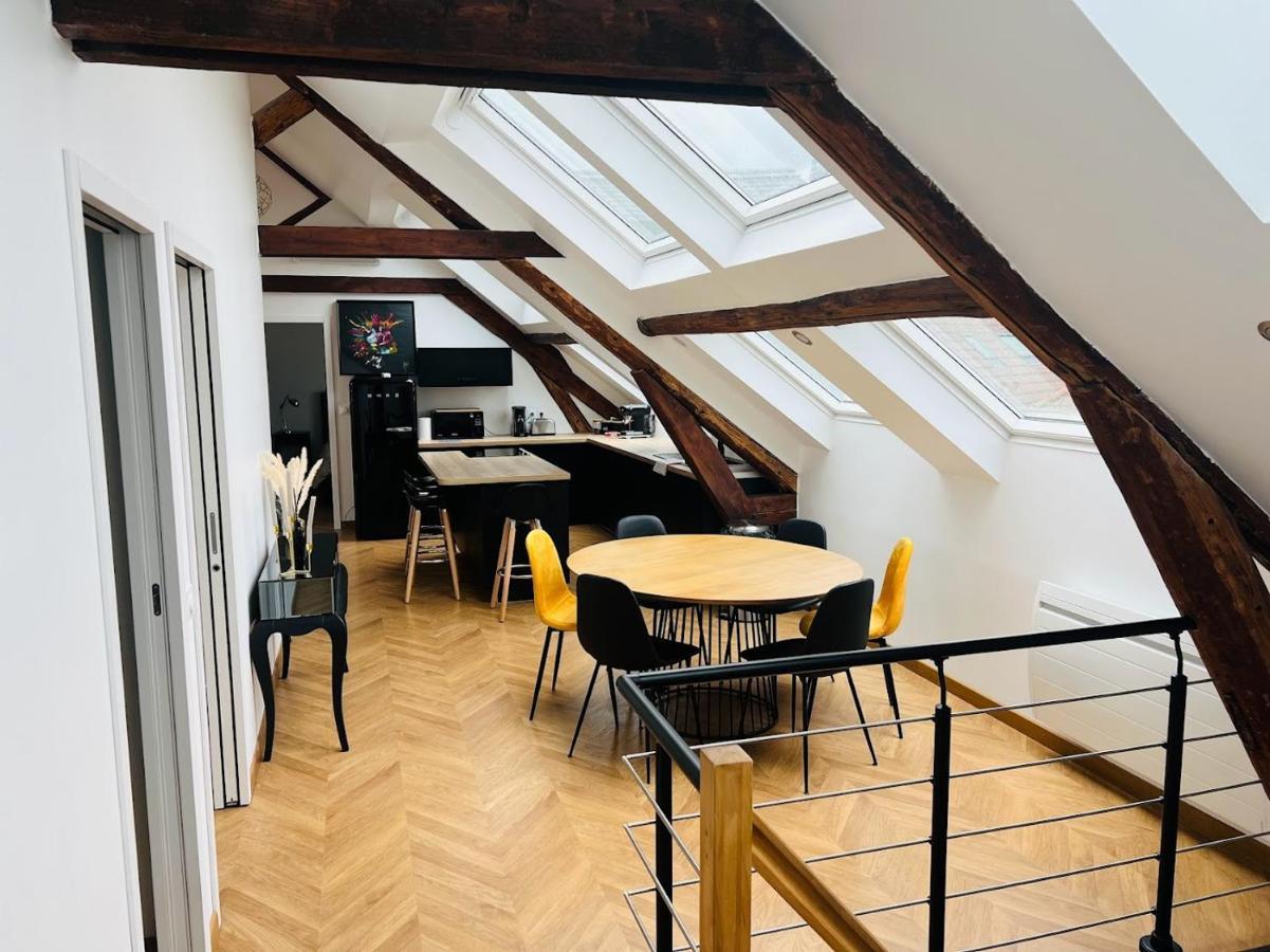 Elegant T4 Centre Reims/Parking Prive Apartment Luaran gambar
