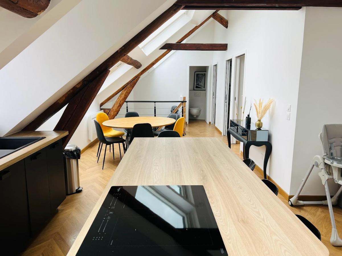 Elegant T4 Centre Reims/Parking Prive Apartment Luaran gambar